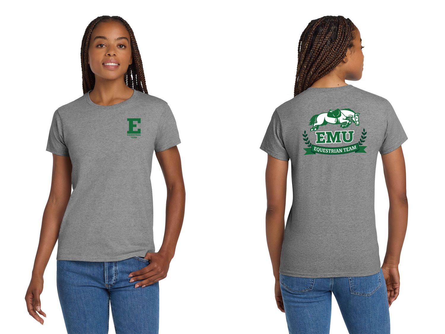 Ladies Basic Cotton Tee - Sport Grey, White