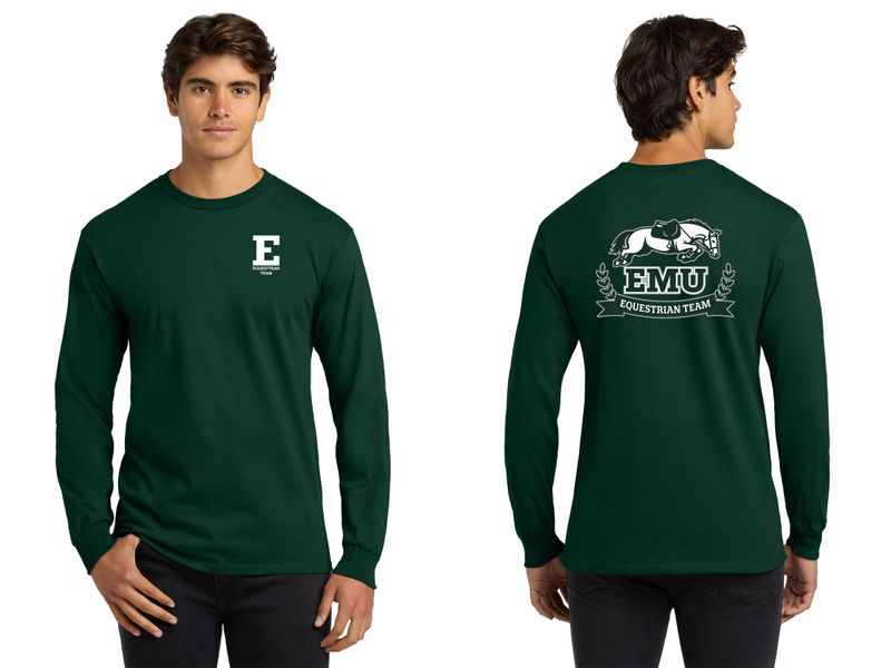 Adult Basic Cotton Long Sleeve T-Shirt - Forest Green, Sport Grey, White