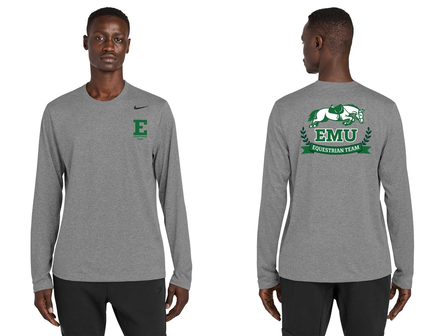 Nike Team Legend Long Sleeve Tee - Carbon Heather, White Nike Team Legend Long Sleeve Tee - Carbon Heather, White
