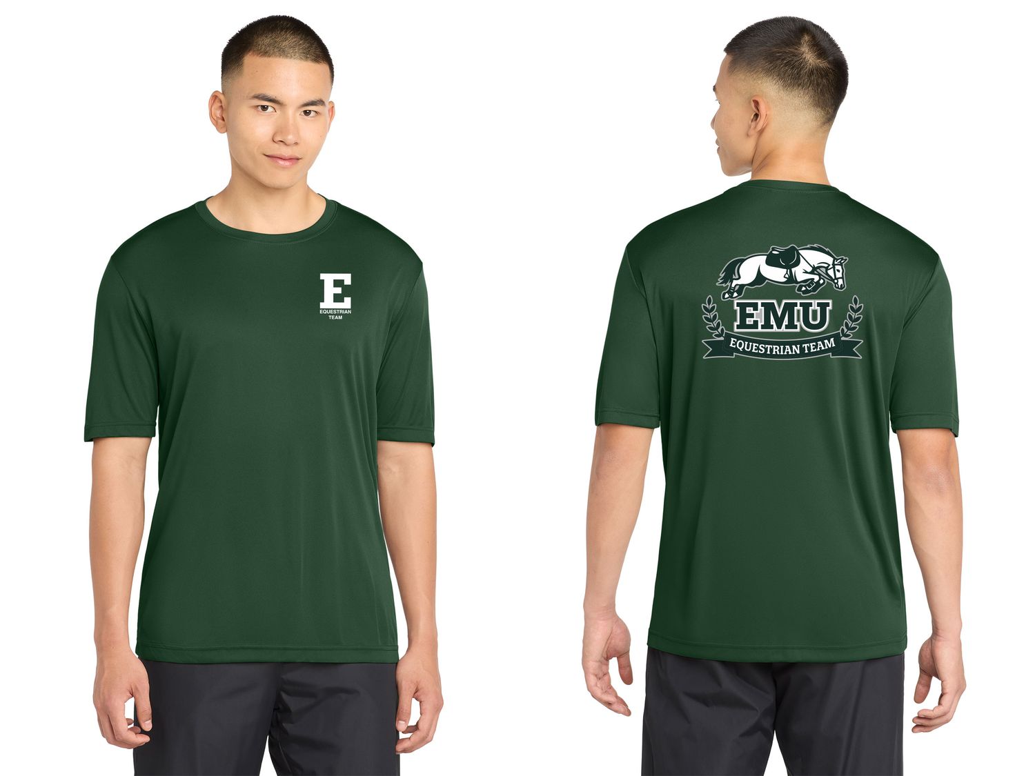 Adult Short Sleeve Performance Tee - Forest Green, Silver, White