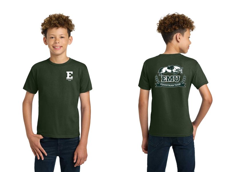 Youth Soft Cotton Short Sleeve T-Shirt - Forest, Sport Grey, White