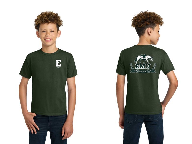 Youth Soft Cotton Short Sleeve T-Shirt - Forest, Sport Grey, White