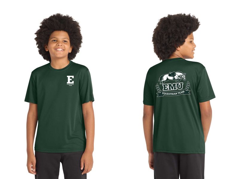 Youth Short Sleeve Performance T-Shirt - Forest Green, Silver, White