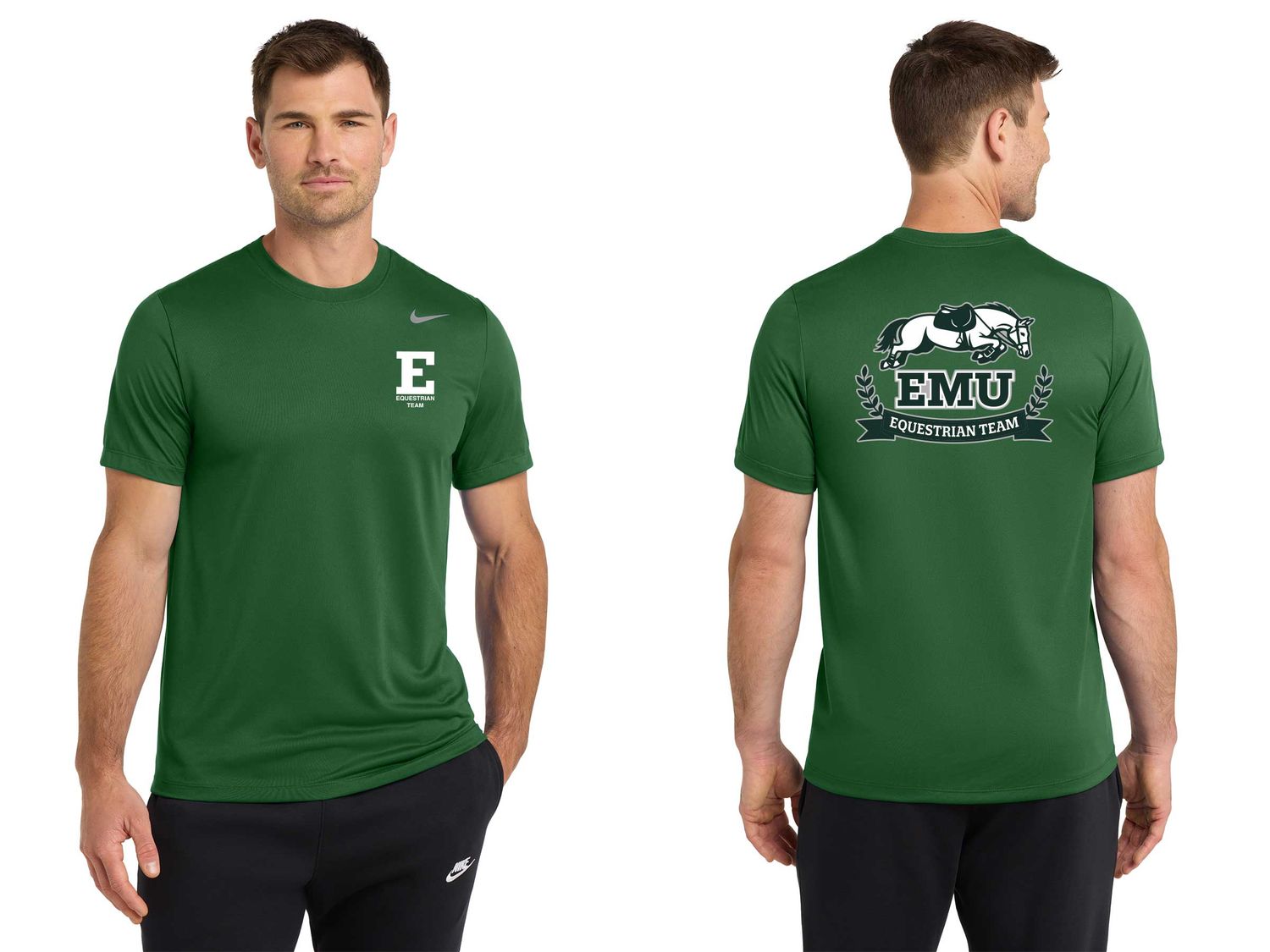 Men's Nike Short Sleeve Performance T-Shirt - Gorge Green, Carbon Heather, White Men's Nike Short Sleeve Performance T-Shirt - Gorge Green, Carbon Heather, White