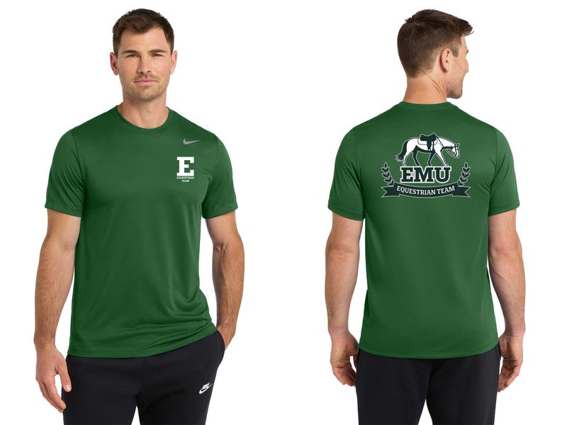 Men's Nike Short Sleeve Performance T-Shirt - Gorge Green, Carbon Heather, White