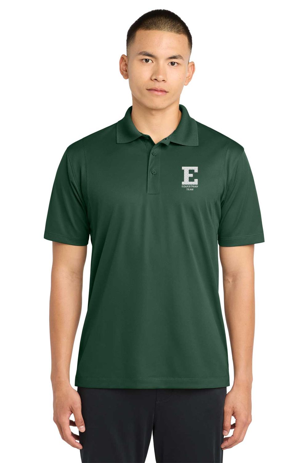 Men's Short Sleeve Polo - Forest Green, White Men's Short Sleeve Polo - Forest Green, White