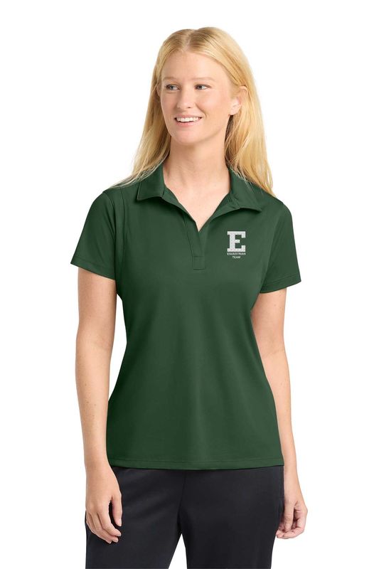 Women's Short Sleeve Polo - Forest Green, White