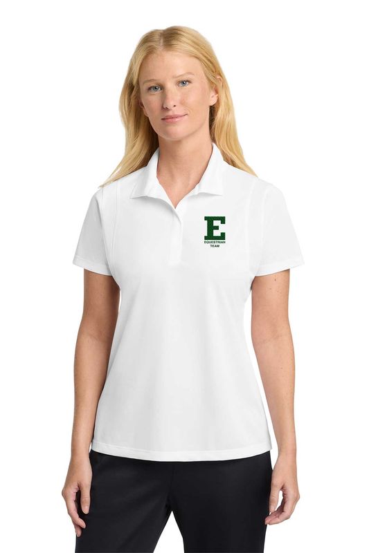 Women's Short Sleeve Polo - Forest Green, White