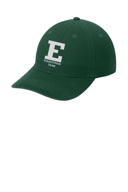 Adjustable Brushed Twill Hat - Hunter, White