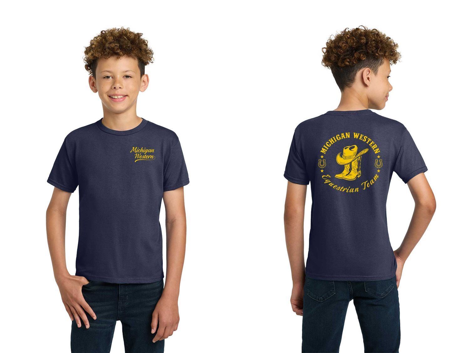 Youth Soft Cotton Short Sleeve T-Shirt - Navy