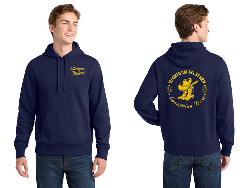 Adult Cotton Hooded Sweatshirt - Navy