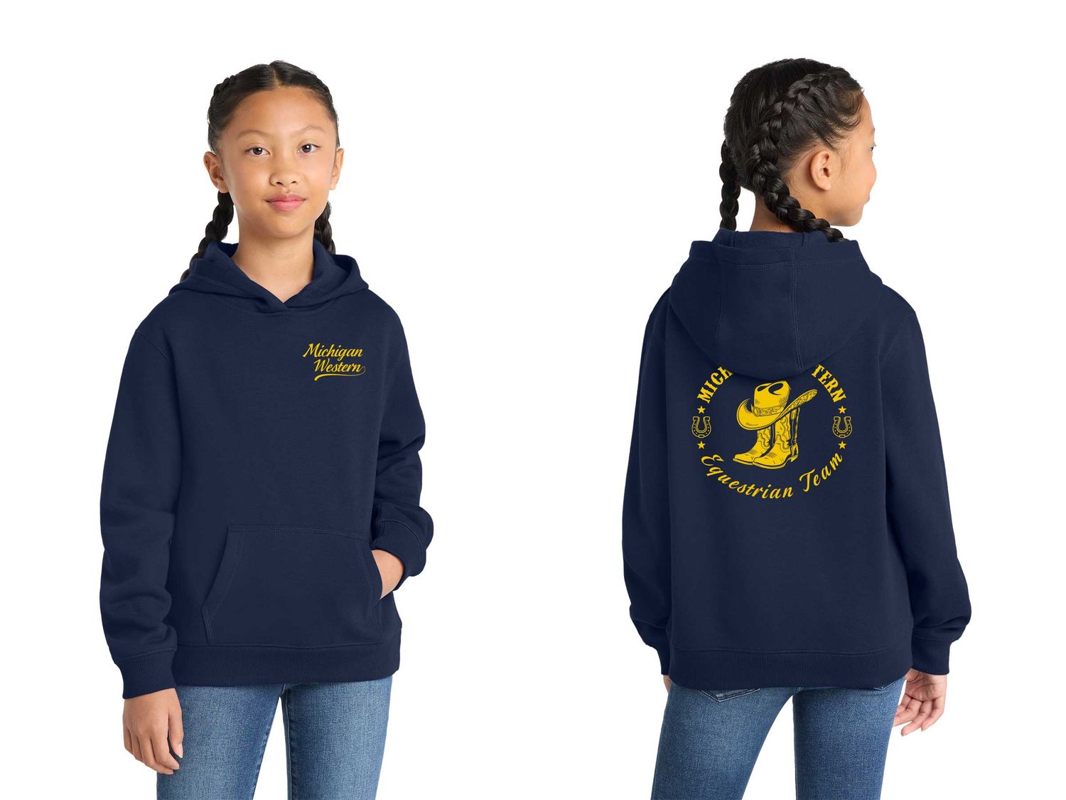 Youth Cotton Hooded Sweatshirt - Navy Youth Cotton Hooded Sweatshirt - Navy