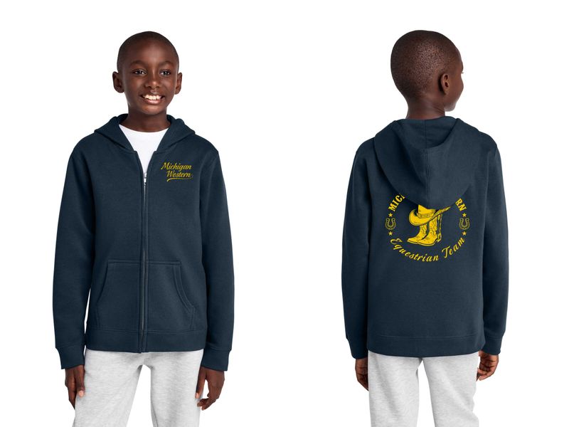 District Youth Fleece Full Zip Hood - Navy