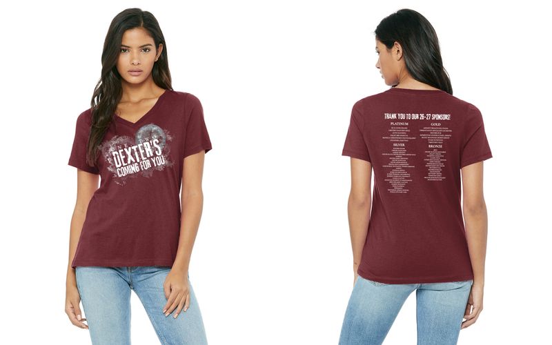 Women’s Relaxed Jersey Short Sleeve V-Neck Tee - Maroon