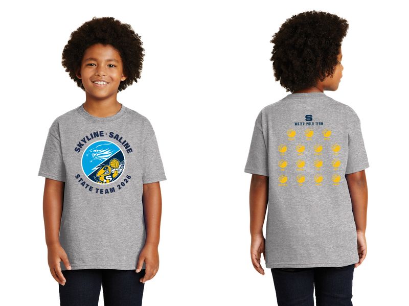 Youth Basic Cotton Short Sleeve Tee - Navy, Heather Grey