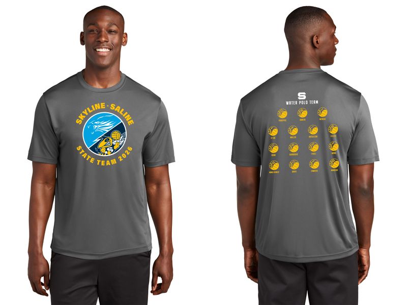 Adult Short Sleeve Performance Tee- Navy, Grey