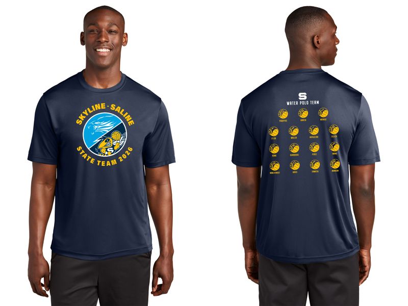 Adult Short Sleeve Performance Tee- Navy, Grey