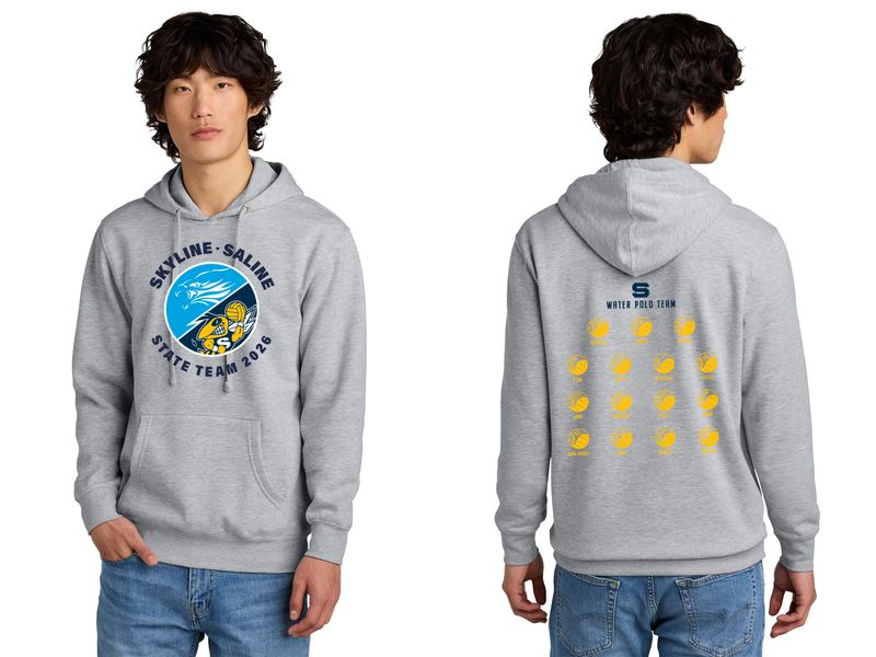 Unisex District Fleece Hoodie-Navy, Grey