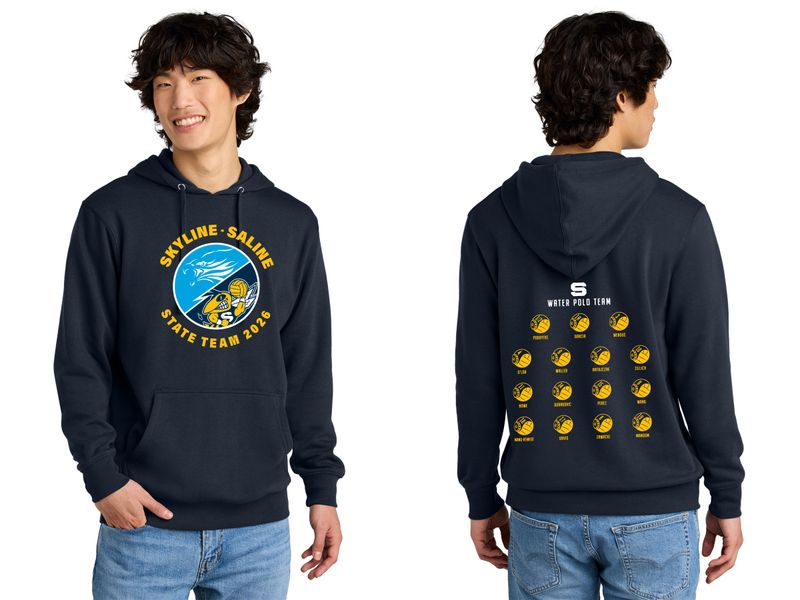 Unisex District Fleece Hoodie-Navy, Grey