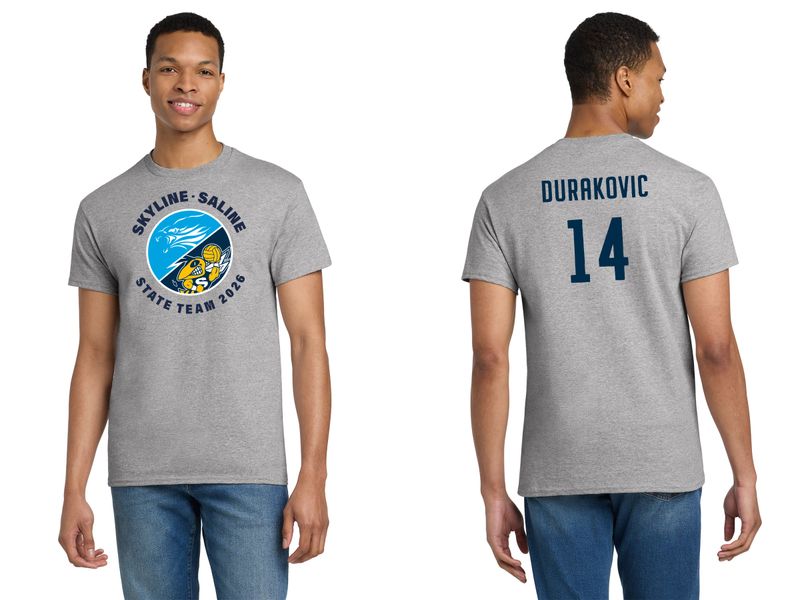 Adult Unisex Cotton Tee- Navy, Sport Grey