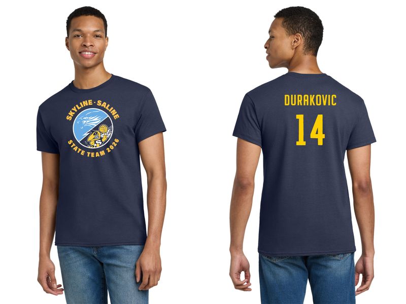 Adult Unisex Cotton Tee- Navy, Sport Grey