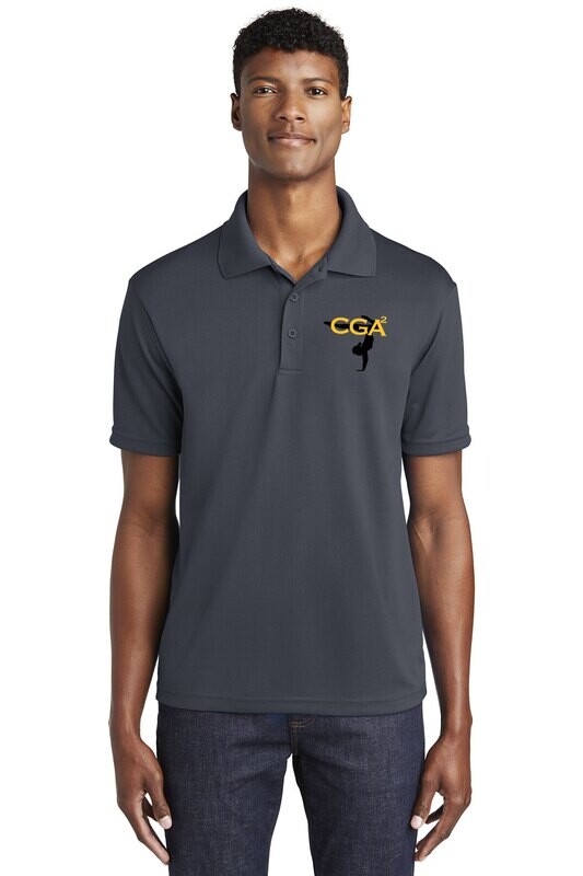 Unisex Short Sleeve Performance Polo-Black/Dk Grey