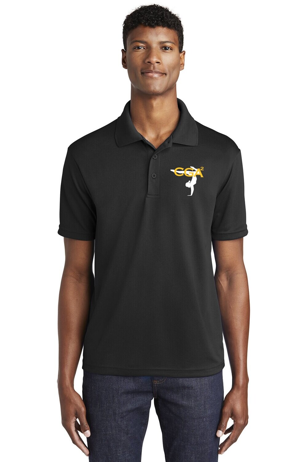 Unisex Short Sleeve Performance Polo-Black/Dk Grey Unisex Short Sleeve Performance Polo-Black/Dk Grey