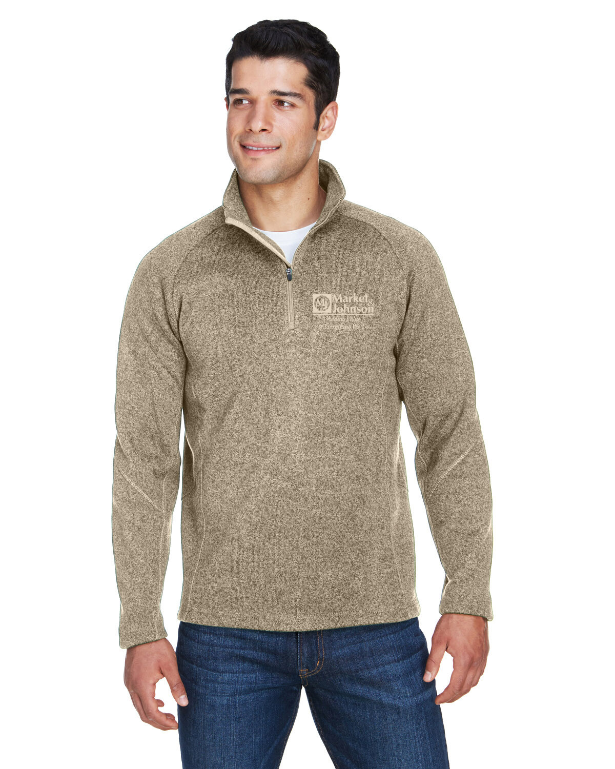 Devon & Jones Men's Adult Bristol Sweater Fleece Quarter Zip
