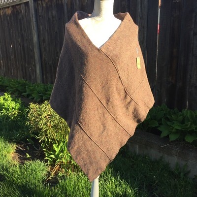 Brown Flecked Casual Poncho