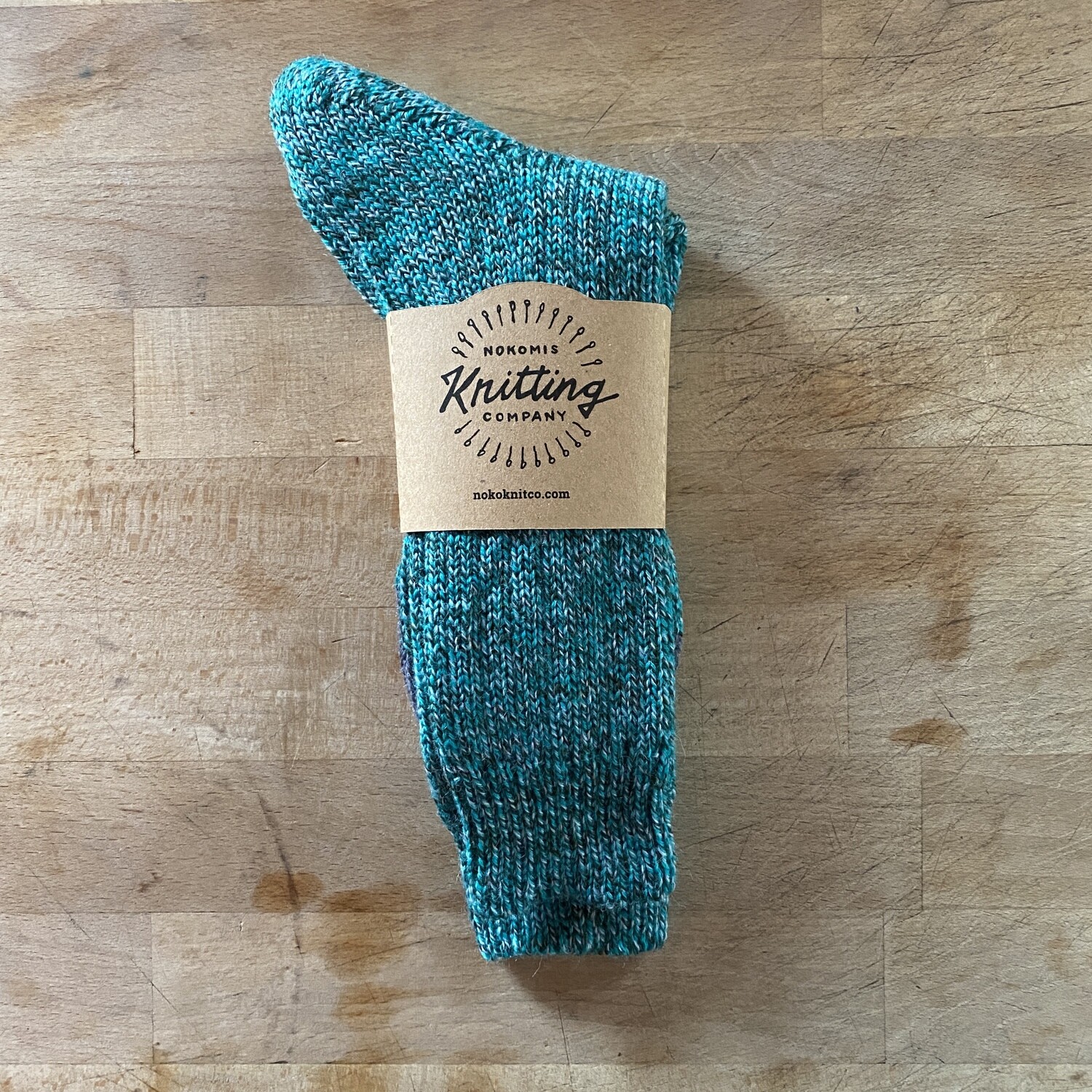 Woman's Crew Socks Size 10 to 11 - Grun Mouline Green Flecks Woman's Crew Socks Size 10 to 11 - Grun Mouline Green Flecks