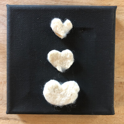 Yarn Art - Ivory Hearts Stacked 3x3”