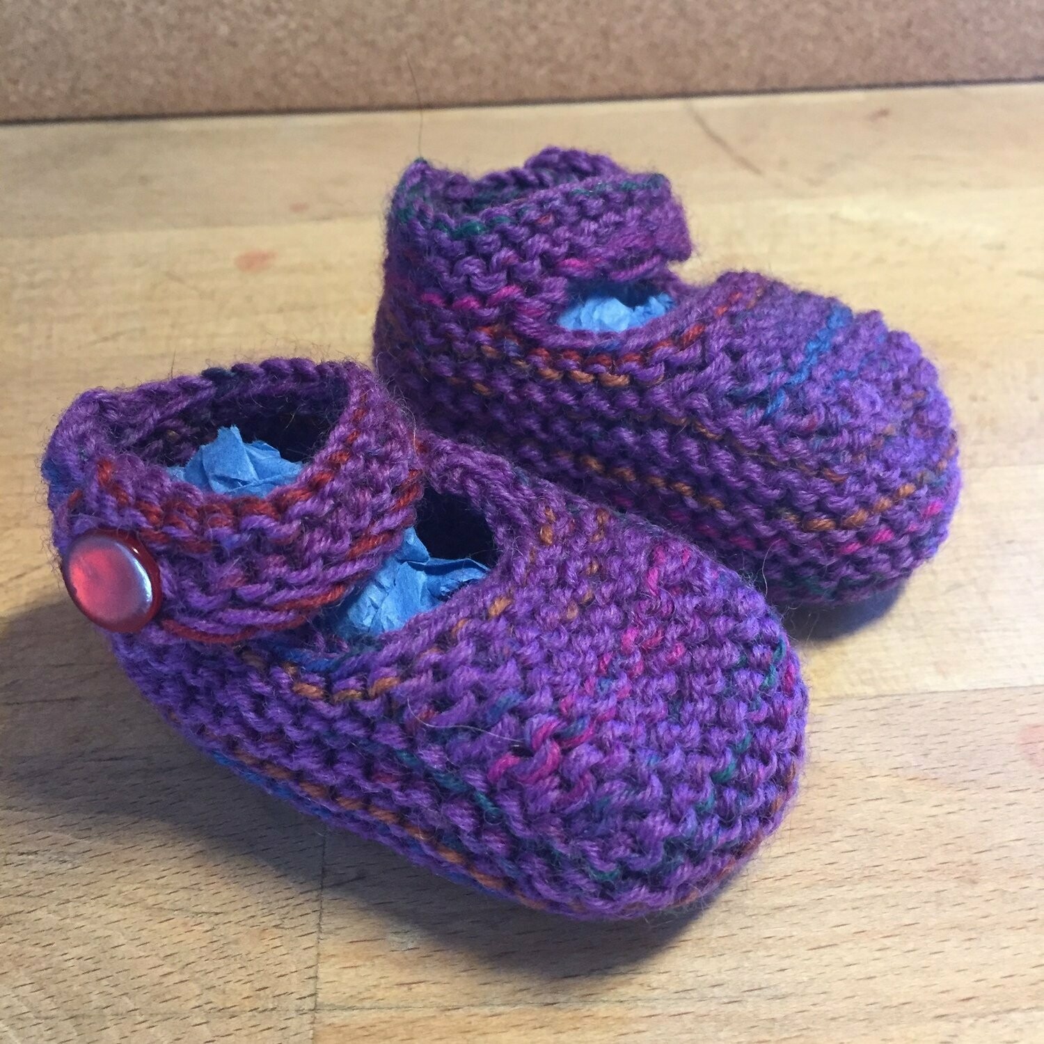 purple baby booties