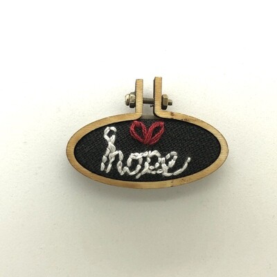 Message of Hope - Embroidered Pendant or Magnet