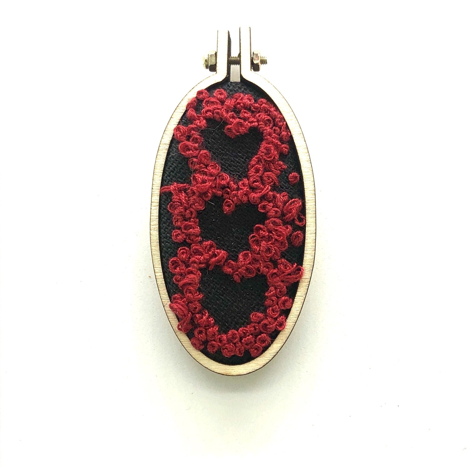 Red Heart Stack - Embroidered Magnet