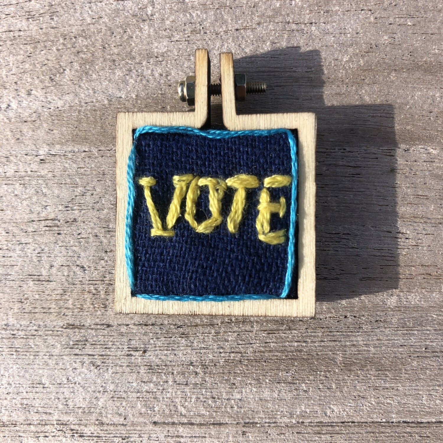VOTE Squared - Embroidered Pendant or Magnet