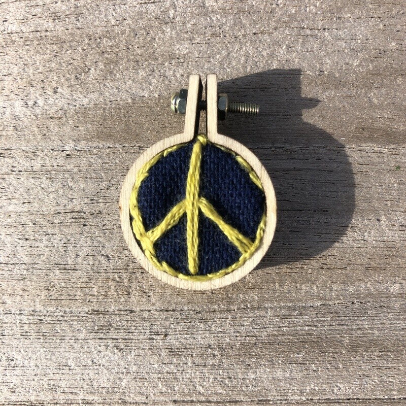 Peace Sign - Mini Embroidered Pin