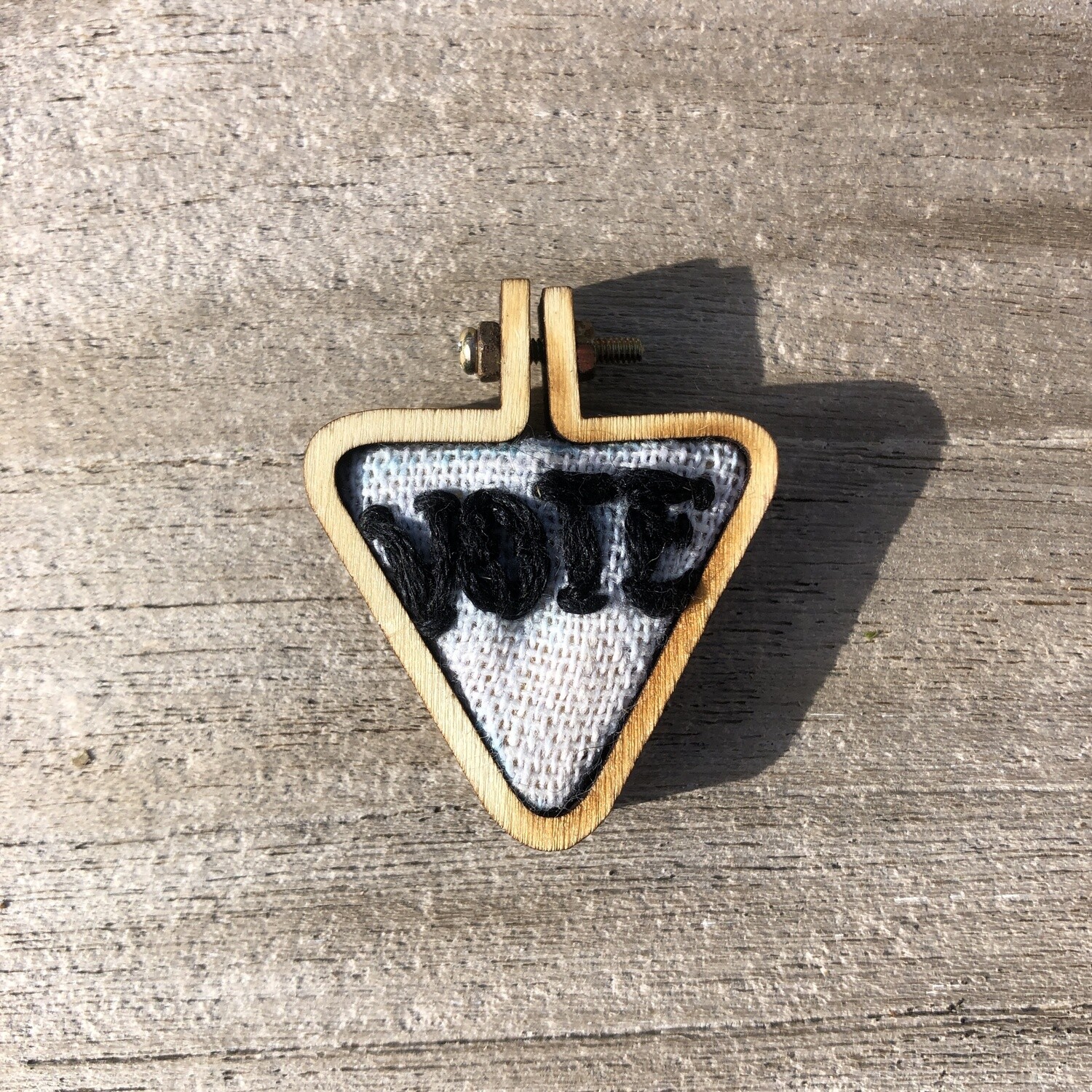 Vote Triangle - Embroidered Pendant or Magnet