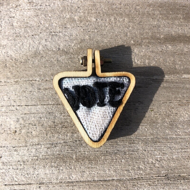 Vote Triangle - Mini Embroidered Pin