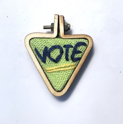 Vote ll - Embroidered Pendant or Magnet