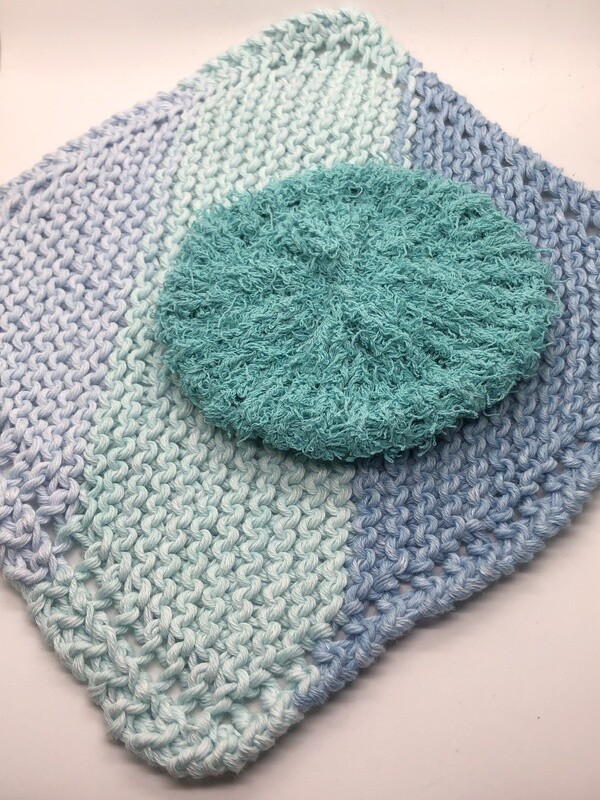Washcloth & Scrubbie Set - Ocean Blue Washcloth & Scrubbie Set - Ocean Blue
