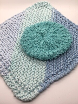 Washcloth & Scrubbie Set - Ocean Blue Washcloth & Scrubbie Set - Ocean Blue