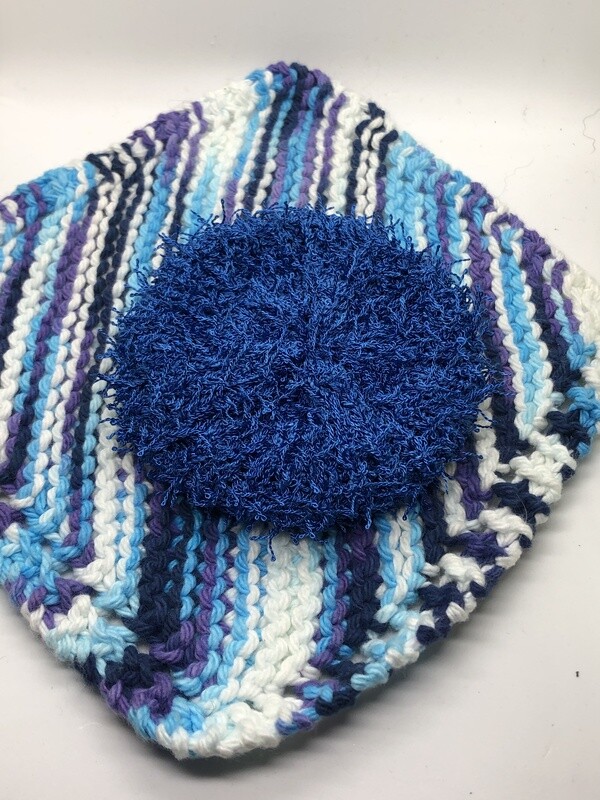 Washcloth & Scrubbie Set - Deep Ocean Blue Washcloth & Scrubbie Set - Deep Ocean Blue