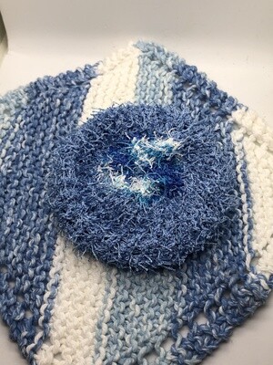 Washcloth & Scrubbie Set - Classic Kitchen Blues Washcloth & Scrubbie Set - Classic Kitchen Blues
