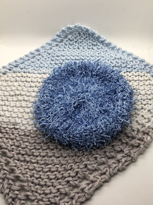 Washcloth & Scrubbie Set - Subtle Blues Washcloth & Scrubbie Set - Subtle Blues