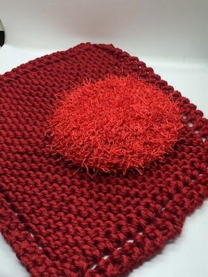 Washcloth & Scrubbie Set - Reddest Red Washcloth & Scrubbie Set - Reddest Red