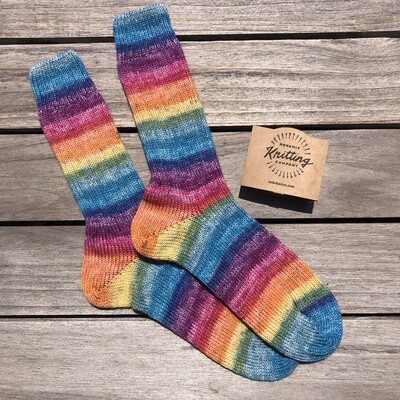 Woman's Crew Socks Size 12 to 13 - Rainbow