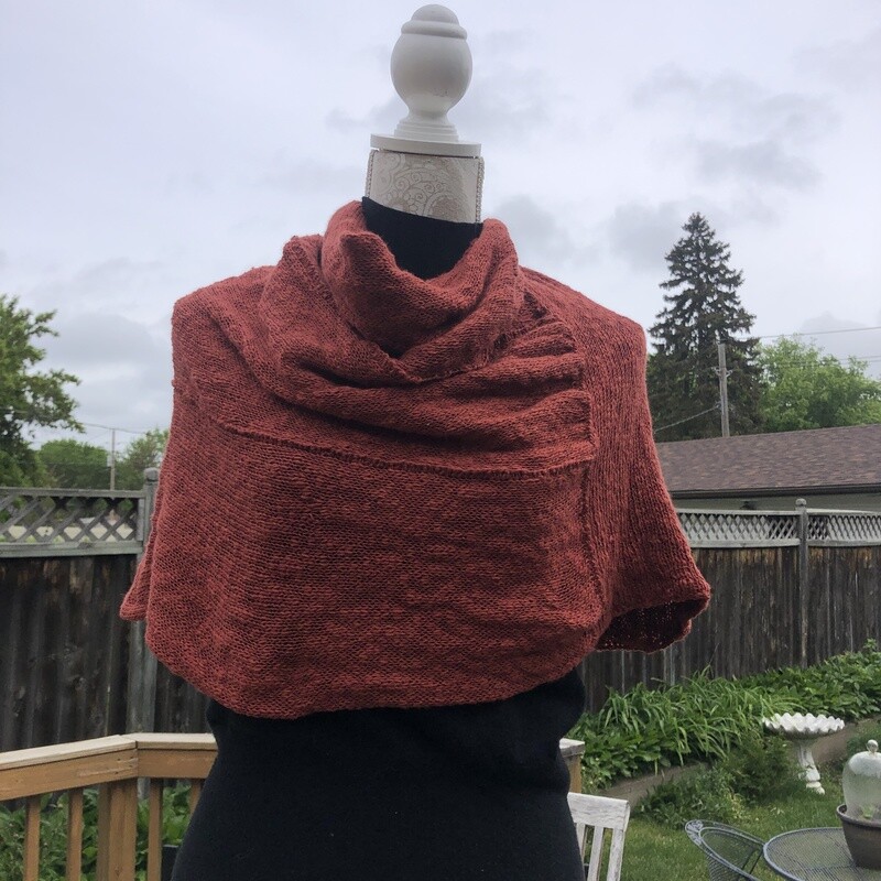 Poncho In Rustic Orange - small