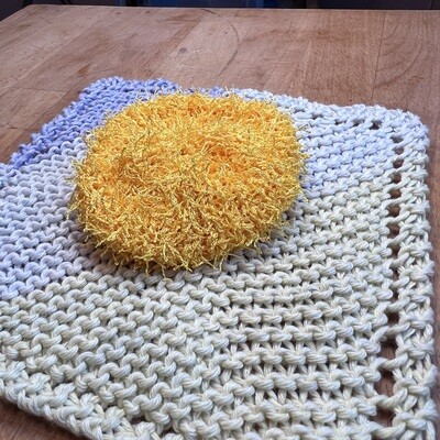 Washcloth & Scrubbie Set - Sunny Yellow and Soft Purple and White