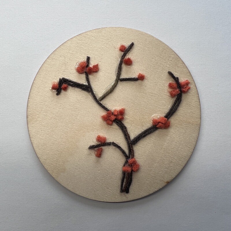 Orange Blooms Wall Hanging - Yarn Art 4"