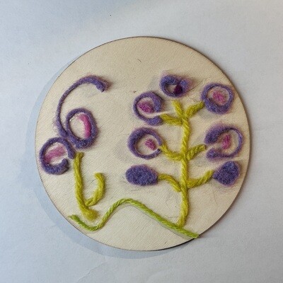 Lavender Purple Bloom Wall Hanging - Yarn Art 4